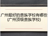 广州最好的贵族学校有哪些(广州顶级贵族学校)