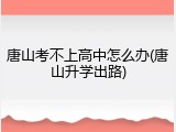 唐山考不上高中怎么办(唐山升学出路)