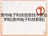 贵州电子科技信息技术职业学院(贵州电子科技职院)