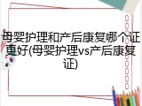 母婴护理和产后康复哪个证更好(母婴护理vs产后康复证)