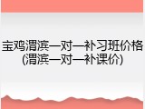 宝鸡渭滨一对一补习班价格(渭滨一对一补课价)