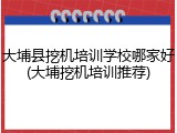 大埔县挖机培训学校哪家好(大埔挖机培训推荐)