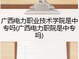 广西电力职业技术学院是中专吗(广西电力职院是中专吗)