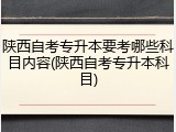 陕西自考专升本要考哪些科目内容(陕西自考专升本科目)