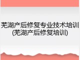 芜湖产后修复专业技术培训(芜湖产后修复培训)
