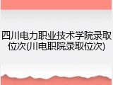 四川电力职业技术学院录取位次(川电职院录取位次)