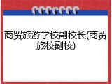 商贸旅游学校副校长(商贸旅校副校)
