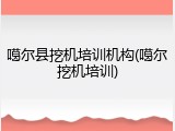 噶尔县挖机培训机构(噶尔挖机培训)