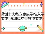 深圳十大私立贵族学校入学要求(深圳私立贵族校要求)