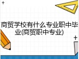 商贸学校有什么专业职中毕业(商贸职中专业)