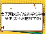 太子河挖掘机培训学校学费多少(太子河挖机学费)