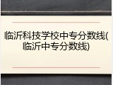 临沂科技学校中专分数线(临沂中专分数线)