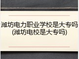 潍坊电力职业学校是大专吗(潍坊电校是大专吗)