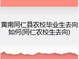 黄南同仁县农校毕业生去向如何(同仁农校生去向)