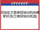 河池东兰县单招培训机构哪家好(东兰单招培训优选)