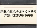 新北挖掘机培训学校学费多少(新北挖机培训学费)