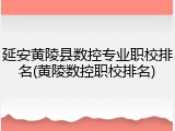 延安黄陵县数控专业职校排名(黄陵数控职校排名)