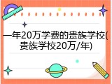 一年20万学费的贵族学校(贵族学校20万/年)