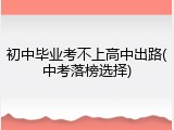 初中毕业考不上高中出路(中考落榜选择)