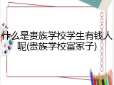 什么是贵族学校学生有钱人呢(贵族学校富家子)