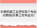 长春机械工业学校各个专业分数线(长春工校专业分)