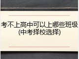 考不上高中可以上哪些班级(中考择校选择)
