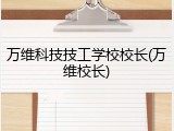 万维科技技工学校校长(万维校长)