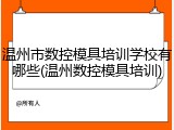 温州市数控模具培训学校有哪些(温州数控模具培训)