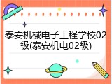泰安机械电子工程学校02级(泰安机电02级)