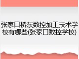 张家口桥东数控加工技术学校有哪些(张家口数控学校)