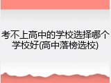 考不上高中的学校选择哪个学校好(高中落榜选校)