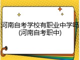 河南自考学校有职业中学吗(河南自考职中)