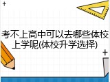 考不上高中可以去哪些体校上学呢(体校升学选择)