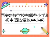 西安贵族学校有哪些小学和初中(西安贵族中小学)