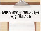 新抚在哪学挖掘机培训(新抚挖掘机培训)