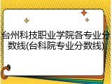 台州科技职业学院各专业分数线(台科院专业分数线)