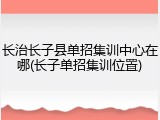 长治长子县单招集训中心在哪(长子单招集训位置)