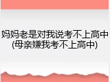 妈妈老是对我说考不上高中(母亲嫌我考不上高中)