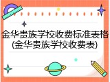 金华贵族学校收费标准表格(金华贵族学校收费表)