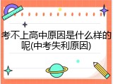 考不上高中原因是什么样的呢(中考失利原因)
