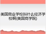 美国商业学校叫什么经济学校啊(美国商学院)