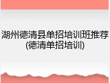 湖州德清县单招培训班推荐(德清单招培训)