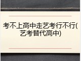 考不上高中走艺考行不行(艺考替代高中)
