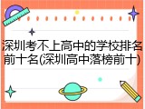 深圳考不上高中的学校排名前十名(深圳高中落榜前十)