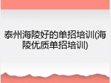 泰州海陵好的单招培训(海陵优质单招培训)