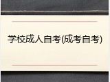 学校成人自考(成考自考)