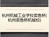 杭州机械工业学校卖鱼桥(杭州卖鱼桥机械校)