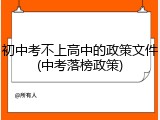 初中考不上高中的政策文件(中考落榜政策)