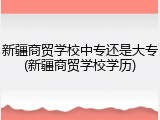 新疆商贸学校中专还是大专(新疆商贸学校学历)