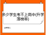 多少学生考不上高中(升学落榜率)